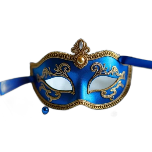 mask, jewelry, crown, staff, 3d render, blue, gold, eye transparent PNG cut-out
