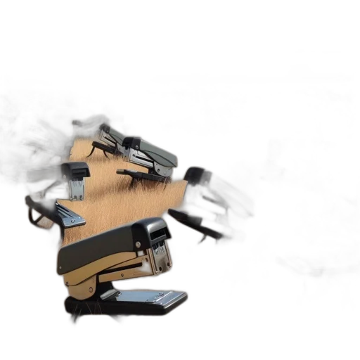weapon, furniture, robot, shoes, 3d render, concept art, photorealistic, expansive transparent PNG cut-out