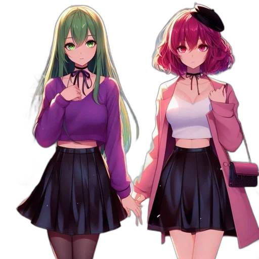 dress, anime, pixel art, concept art, 3d render, green, dark, colorful transparent PNG cut-out