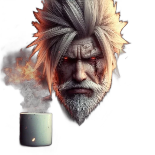 face, mask, hair, staff, concept art, fantasy art, pixel art, 3d render transparent PNG cut-out