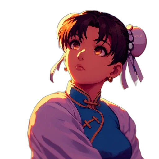 staff, face, dress, crown, anime, vaporwave, pixel art, concept art transparent PNG cut-out