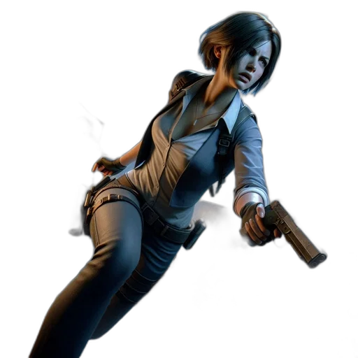 weapon, jacket, staff, concept art, 3d render, comic book art, pixel art, blue transparent PNG cut-out