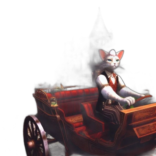 car, furniture, robot, staff, concept art, fantasy art, 3d render, watercolor transparent PNG cut-out