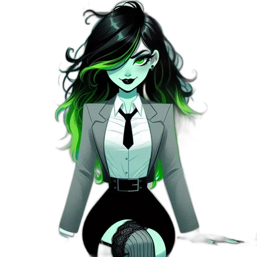 staff, dress, comic book art, concept art, cartoon, fantasy art, green, monochrome transparent PNG cut-out
