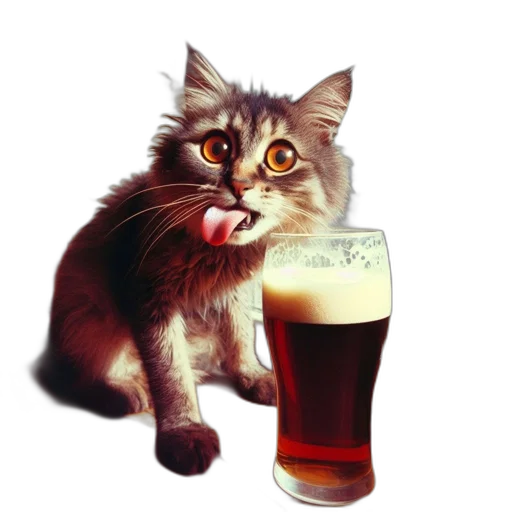 animal, photorealistic, pixel art, oil painting, cat, bright, yellow, eyes transparent PNG cut-out