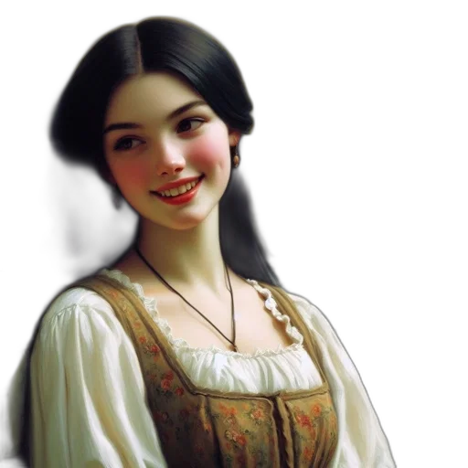 face, dress, jewelry, staff, photorealistic, oil painting, fantasy art, concept art transparent PNG cut-out