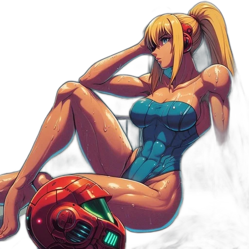 robot, dress, anime, comic book art, concept art, cyberpunk, outer space, blue transparent PNG cut-out