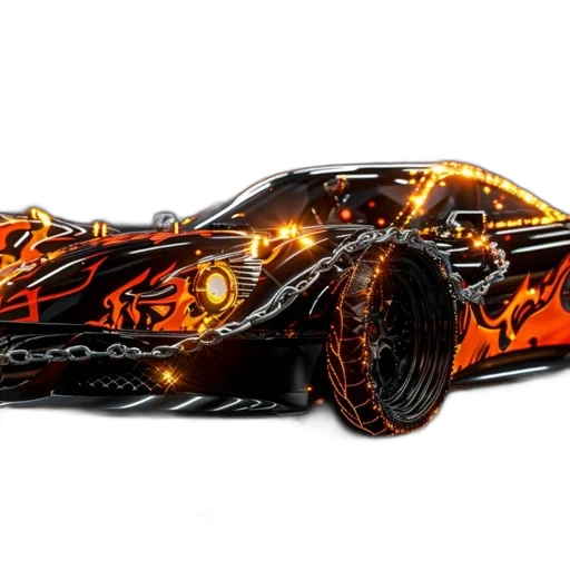 car, weapon, dragon, concept art, 3d render, cyberpunk, fantasy art, fire transparent PNG cut-out