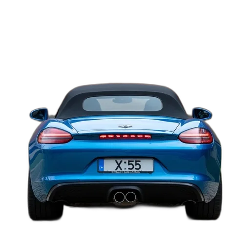 car, 3d render, photorealistic, blue, sports, black, roof, parked transparent PNG cut-out