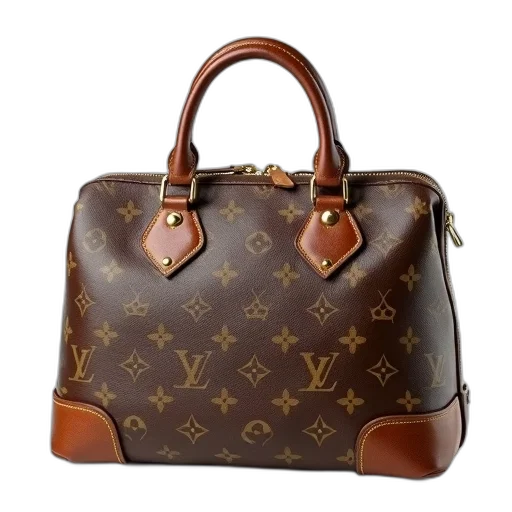 brown, leather, louis, vuitton, handbag, gold-tone, hardware, monogram transparent PNG cut-out