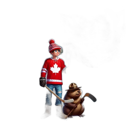 concept art, 3d render, pixel art, photorealistic, canadian, landscape, person, hockey transparent PNG cut-out