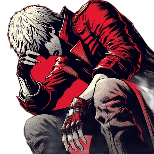 jacket, mask, comic book art, concept art, anime, pixel art, red, animated transparent PNG cut-out