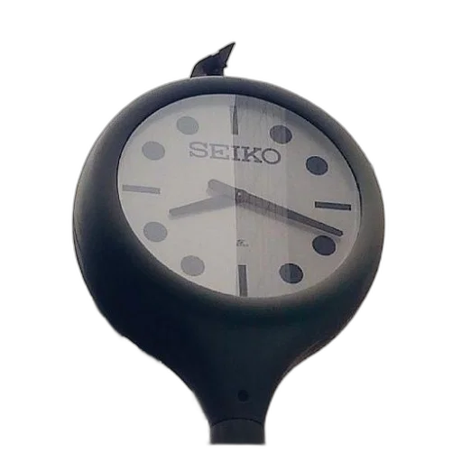 staff, 3d render, seiko, clock, mounted, pole, front, building transparent PNG cut-out