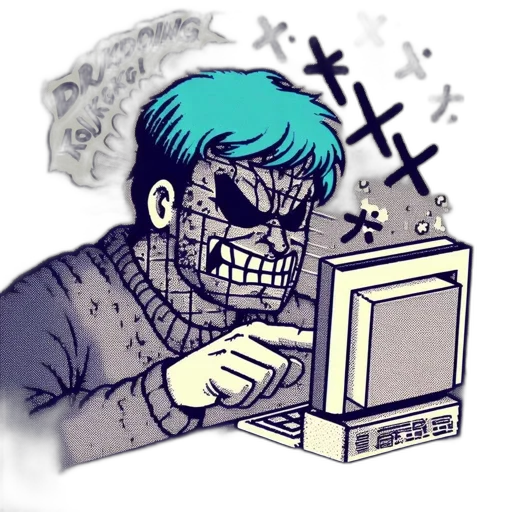robot, creature, mask, face, vaporwave, cyberpunk, pixel art, cartoon transparent PNG cut-out