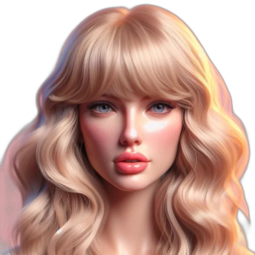 hair, face, photorealistic, 3d render, fantasy art, concept art, pastel, golden transparent PNG cut-out