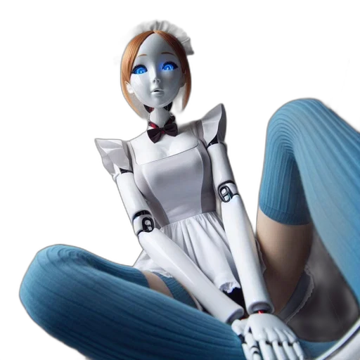 robot, 3d render, concept art, cyberpunk, anime, outer space, blue, anthropomorphic transparent PNG cut-out