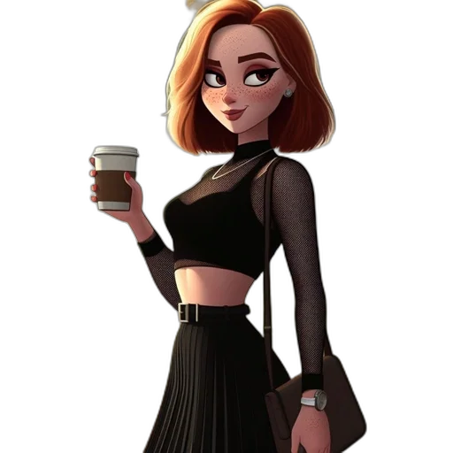 dress, staff, jacket, cartoon, concept art, comic book art, fantasy art, dark transparent PNG cut-out