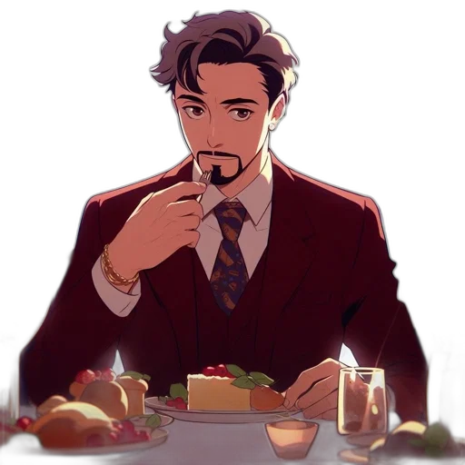 food, pixel art, anime, cartoon, concept art, red, elegantly, dressed transparent PNG cut-out