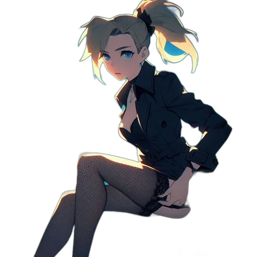 jacket, staff, weapon, robot, anime, concept art, cyberpunk, cartoon transparent PNG cut-out