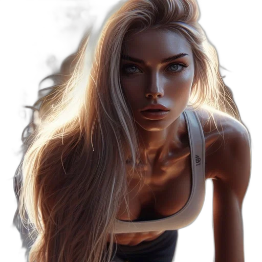 hair, face, jewelry, fantasy art, photorealistic, comic book art, concept art, fire transparent PNG cut-out