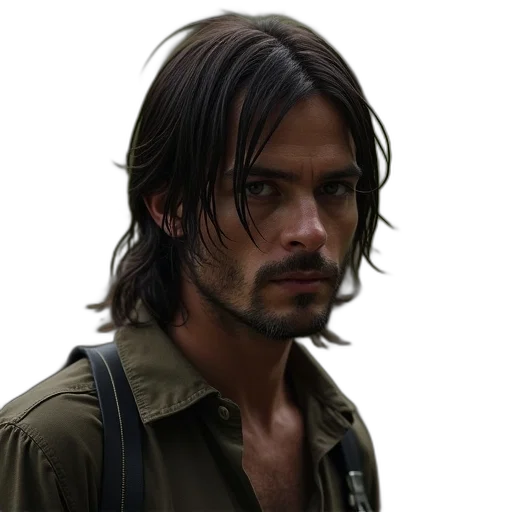 face, hair, photorealistic, concept art, comic book art, fantasy art, walking, dead transparent PNG cut-out