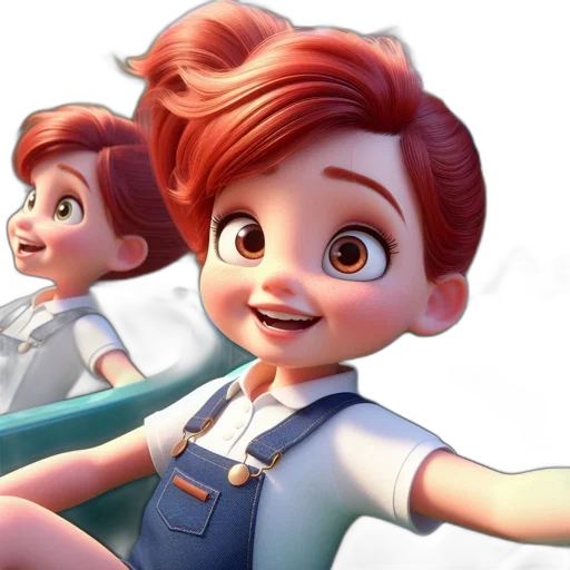 3d render, concept art, cartoon, photorealistic, underwater, cheerful, young, girl transparent PNG cut-out