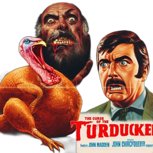 poster, curse, turducken, turkey-duck-chicken, motif, vibrant, color, palette transparent PNG cut-out