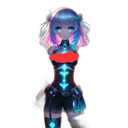 robot, dress, staff, jacket, fantasy art, concept art, cyberpunk, pixel art transparent PNG cut-out