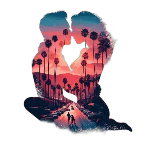 concept art, pixel art, watercolor, fantasy art, sunset, fire, beach, forest transparent PNG cut-out