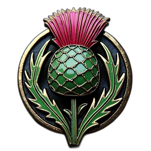 crown, staff, jewelry, flower, scottish, pin, badge, thistle transparent PNG cut-out