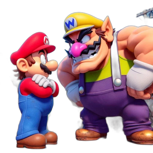 weapon, staff, 3d render, concept art, pixel art, photorealistic, mario, wario transparent PNG cut-out