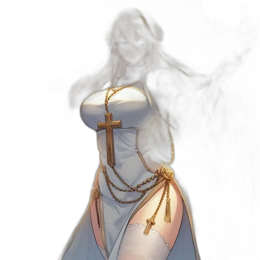dress, sword, staff, weapon, concept art, fantasy art, 3d render, comic book art transparent PNG cut-out