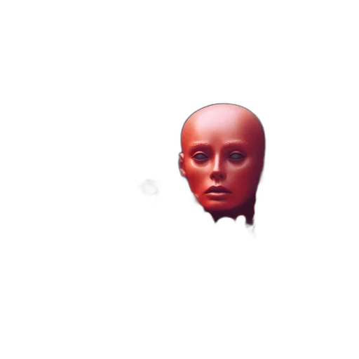 mask, face, robot, creature, 3d render, vaporwave, photorealistic, pixel art transparent PNG cut-out
