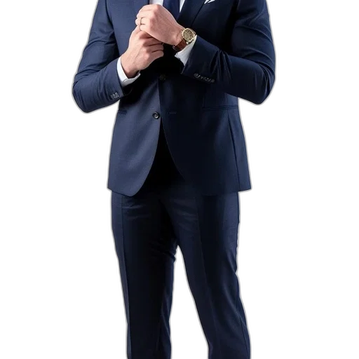 jacket, staff, man, formal, navy, blue, suit, posture transparent PNG cut-out