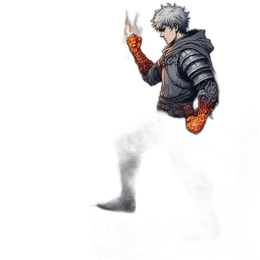 weapon, jacket, sword, dragon, concept art, fantasy art, pixel art, comic book art transparent PNG cut-out