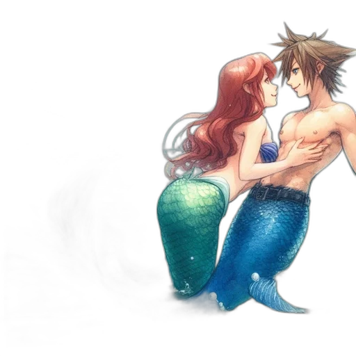 watercolor, concept art, fantasy art, pixel art, underwater, beach, fire, serene transparent PNG cut-out