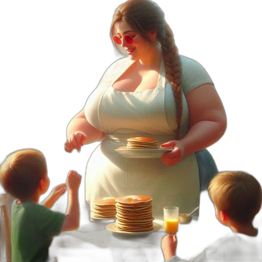 food, dress, concept art, oil painting, photorealistic, 3d render, sunset, woman transparent PNG cut-out