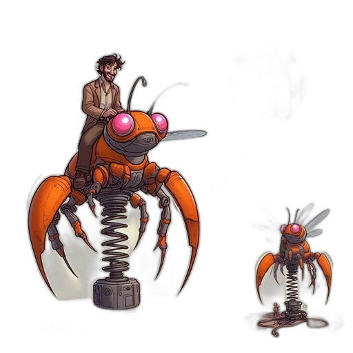 creature, robot, weapon, concept art, pixel art, fantasy art, comic book art, underwater transparent PNG cut-out