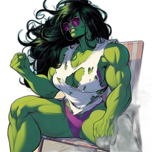comic book art, concept art, fantasy art, pixel art, green, neon, imposing, green-skinned transparent PNG cut-out