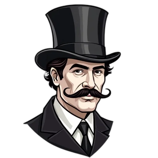 hat, staff, face, pixel art, cartoon, concept art, comic book art, man transparent PNG cut-out