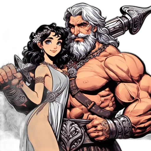 sword, comic book art, fantasy art, concept art, pixel art, two, animated, characters transparent PNG cut-out
