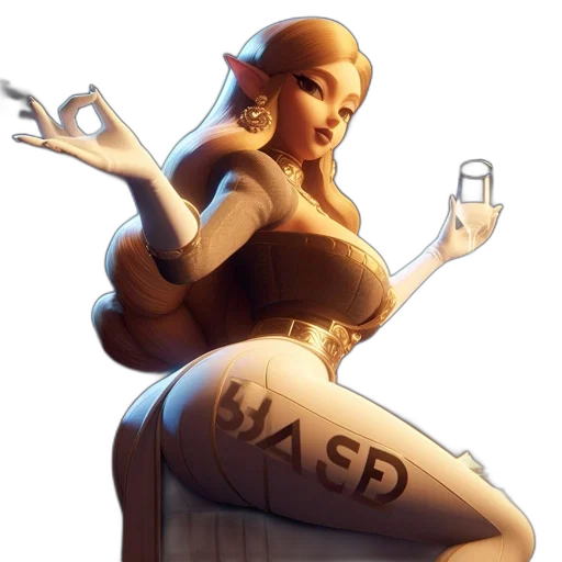 dress, bottle, concept art, 3d render, fantasy art, comic book art, animated, figure transparent PNG cut-out