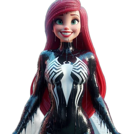 robot, dress, hair, creature, 3d render, comic book art, concept art, cartoon transparent PNG cut-out