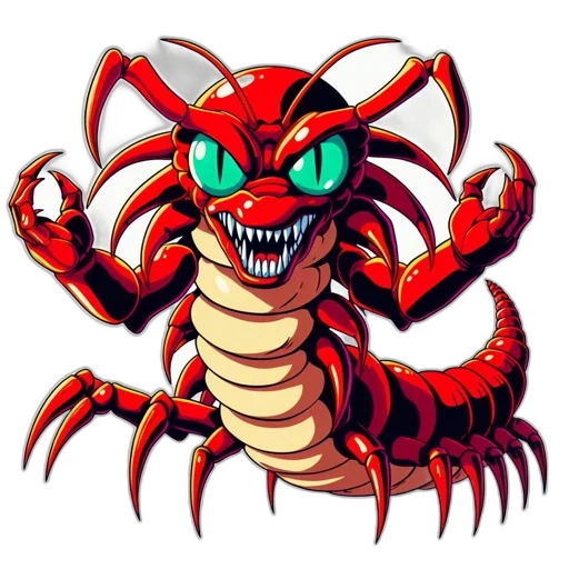 dragon, creature, animal, pixel art, concept art, 3d render, fantasy art, centipede-dragon transparent PNG cut-out