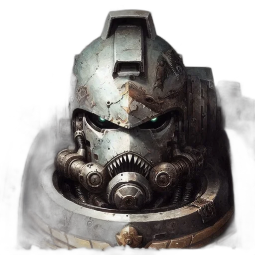 robot, mask, face, weapon, concept art, fantasy art, photorealistic, watercolor transparent PNG cut-out