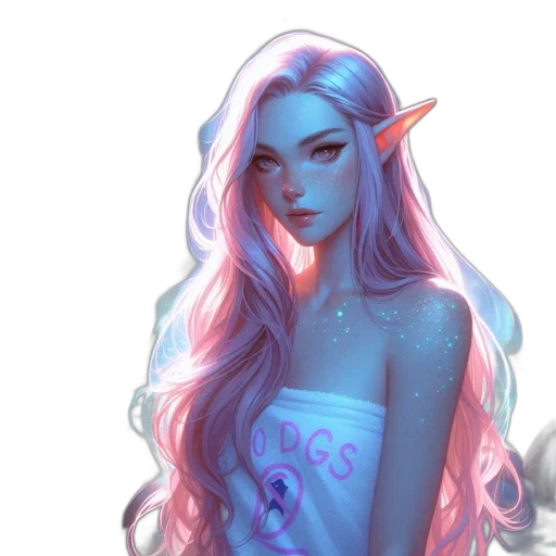 dress, fantasy art, concept art, pixel art, watercolor, neon lights, pastel, blue transparent PNG cut-out