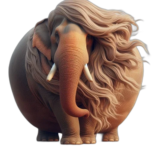 animal, creature, 3d render, photorealistic, concept art, imaginative, elephant, has transparent PNG cut-out