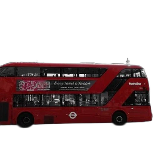 3d render, concept art, photorealistic, cartoon, red, double-decker, bus, london transparent PNG cut-out