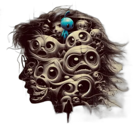 mask, face, hair, crown, concept art, fantasy art, photorealistic, cyberpunk transparent PNG cut-out