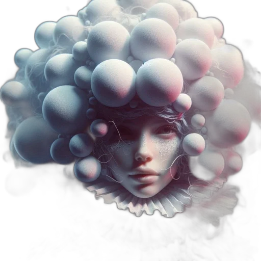 face, crown, hair, mask, fantasy art, photorealistic, concept art, 3d render transparent PNG cut-out